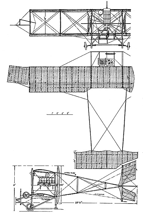 benoist biplane drawing
